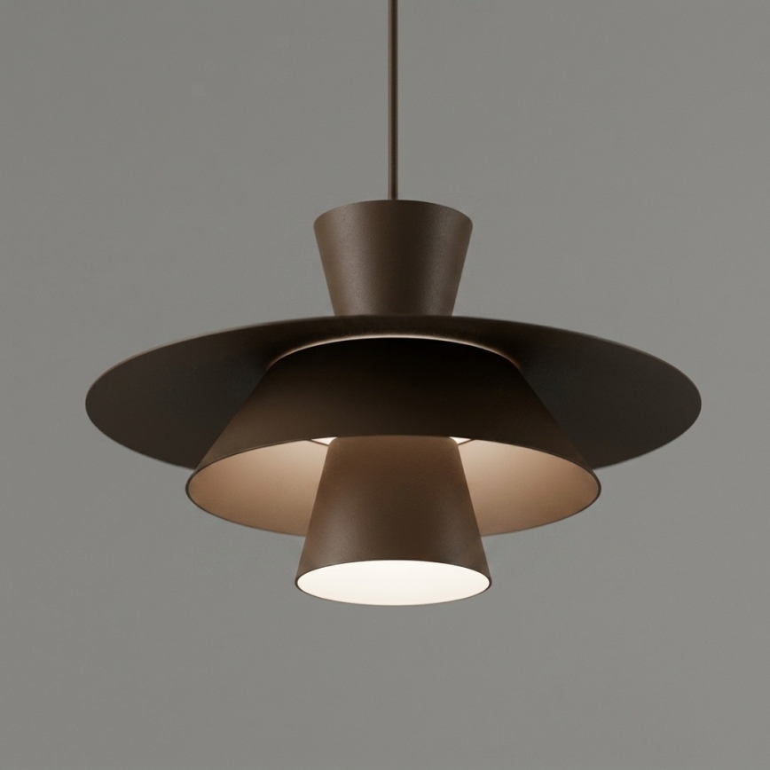 Lustr na lanku PLATO 1xE27/15W/230V hnědá