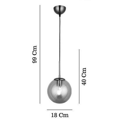Lustr na lanku POLINO 1xE27/40W/230V bronzová