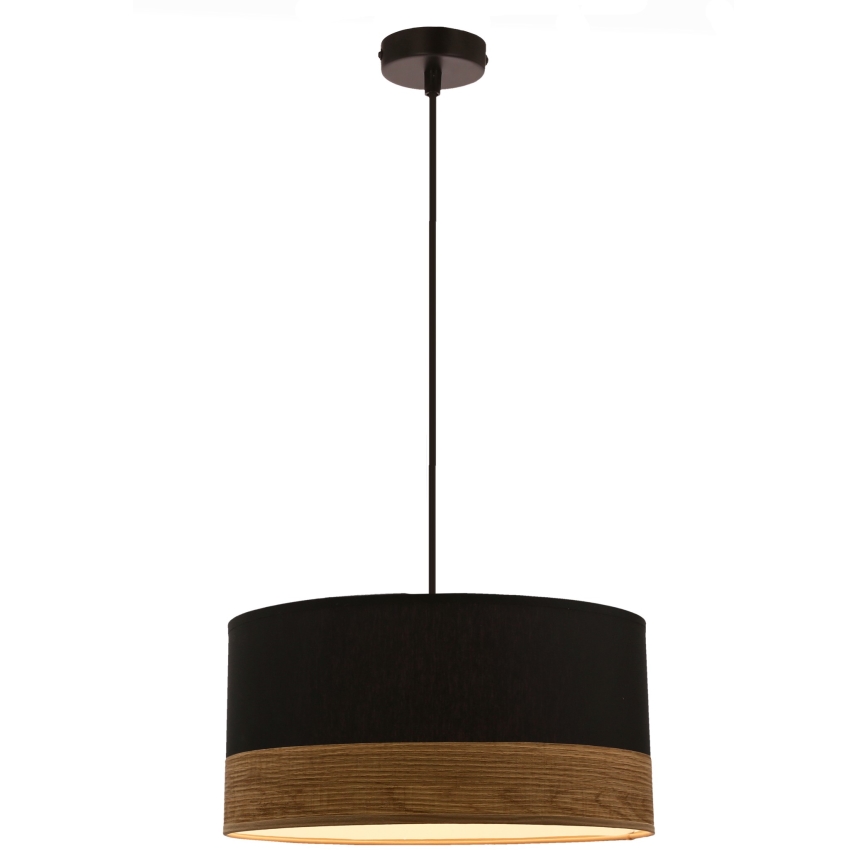 Lustr na lanku PORTO 1xE27/60W/230V černá/hnědá