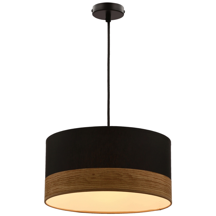 Lustr na lanku PORTO 1xE27/60W/230V černá/hnědá
