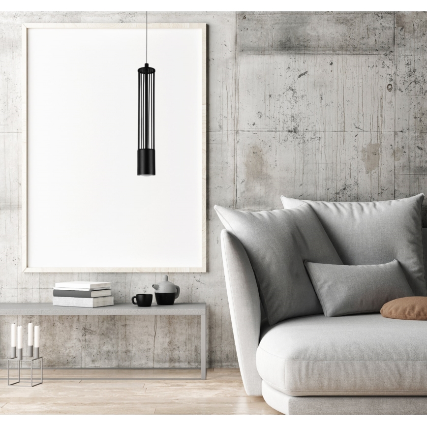 Lustr na lanku PRESCOT 1xGU10/40W/230V černá