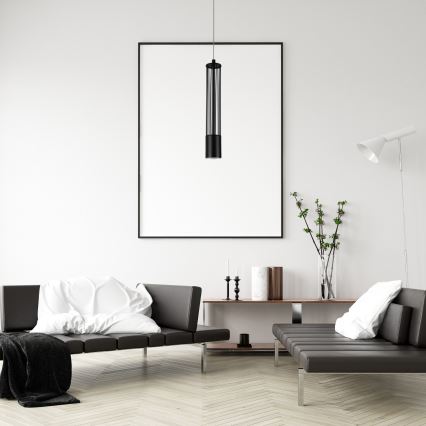 Lustr na lanku PRESCOT 1xGU10/40W/230V černá