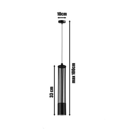 Lustr na lanku PRESCOT 1xGU10/40W/230V černá
