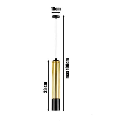 Lustr na lanku PRESCOT 1xGU10/40W/230V zlatá