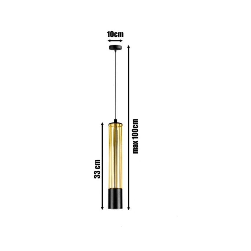 Lustr na lanku PRESCOT 1xGU10/40W/230V zlatá