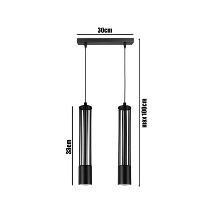 Lustr na lanku PRESCOT 2xGU10/40W/230V černá
