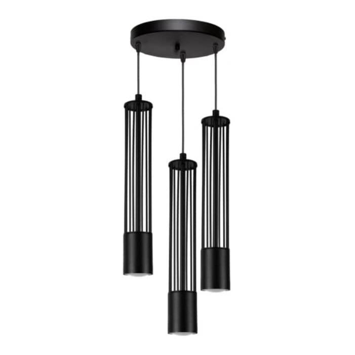 Lustr na lanku PRESCOT 3xGU10/40W/230V pr. 35 cm černá