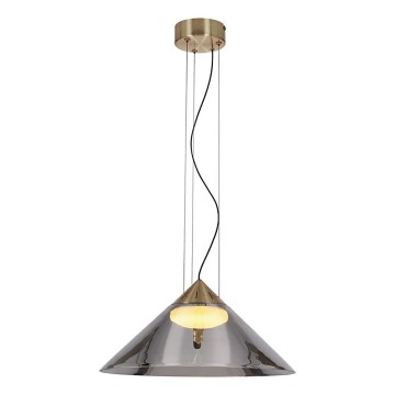 Lustr na lanku PRESTO 1xGX53/10W/230V pr. 34 cm zlatá/kouřová šedá