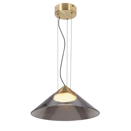 Lustr na lanku PRESTO 1xGX53/10W/230V pr. 34 cm zlatá/kouřová šedá