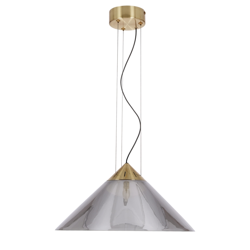 Lustr na lanku PRESTO 1xGX53/10W/230V pr. 34 cm zlatá/kouřová šedá