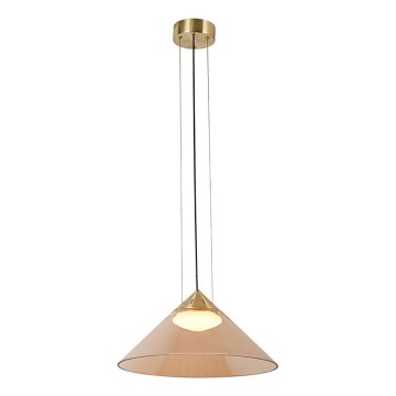 Lustr na lanku PRESTO 1xGX53/10W/230V pr. 42 cm zlatá/kouřová béžová