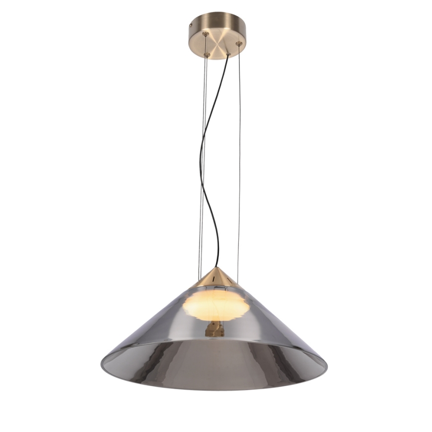 Lustr na lanku PRESTO 1xGX53/10W/230V pr. 42 cm zlatá/kouřová šedá