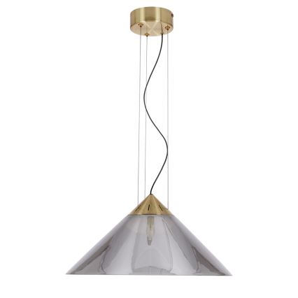 Lustr na lanku PRESTO 1xGX53/10W/230V pr. 42 cm zlatá/kouřová šedá
