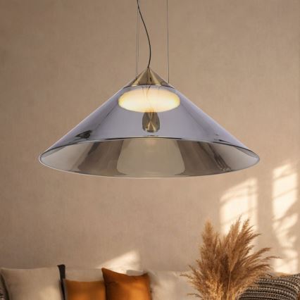 Lustr na lanku PRESTO 1xGX53/10W/230V pr. 50 cm zlatá/kouřová šedá