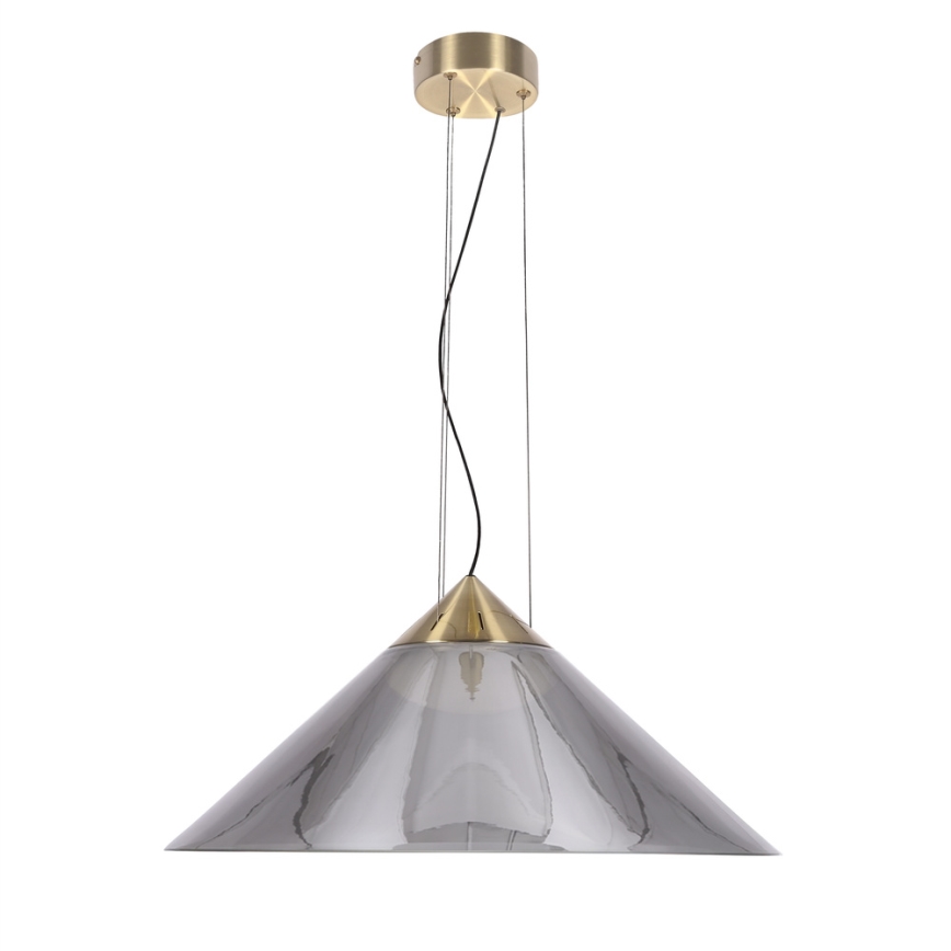 Lustr na lanku PRESTO 1xGX53/10W/230V pr. 50 cm zlatá/kouřová šedá