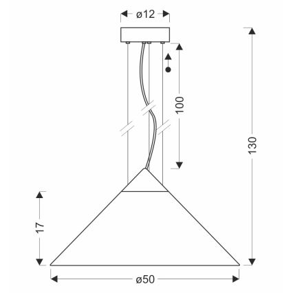 Lustr na lanku PRESTO 1xGX53/10W/230V pr. 50 cm zlatá/kouřová šedá