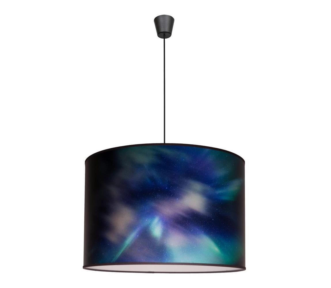 Duolla Lustr na lanku PRINT L 1xE27/40W/230V černá/modrá DU80726
