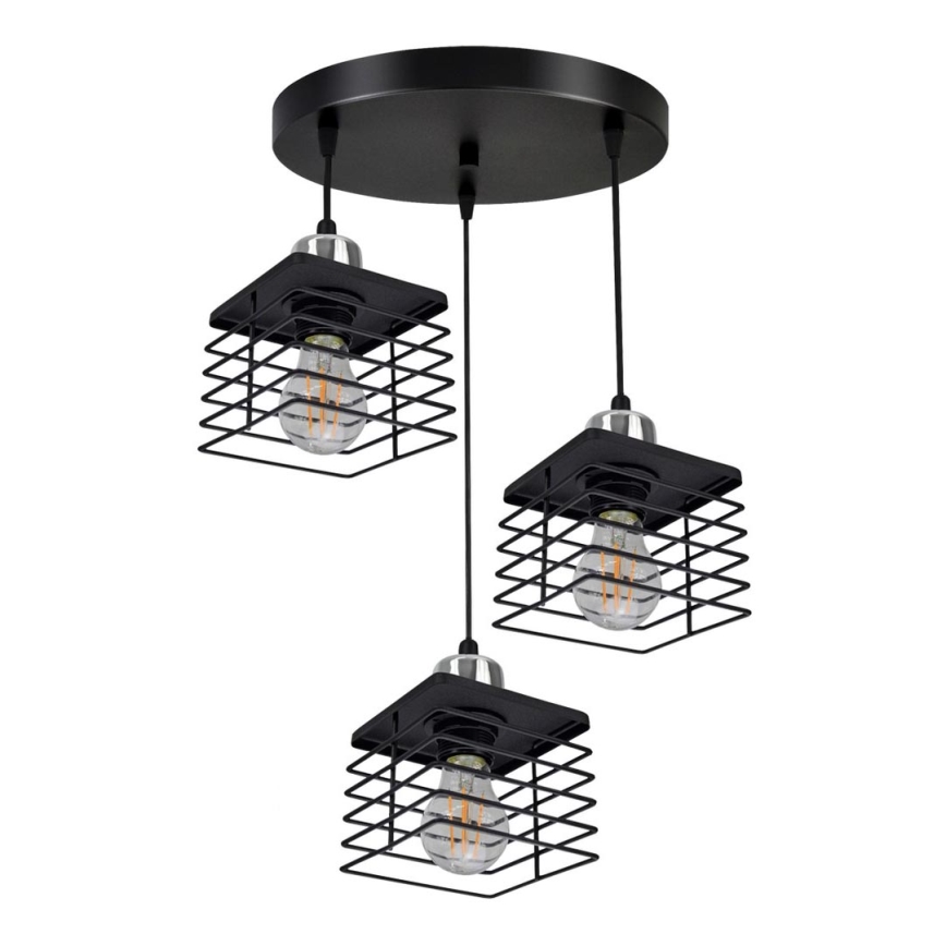 Lustr na lanku QUATRO 3xE27/60W/230V