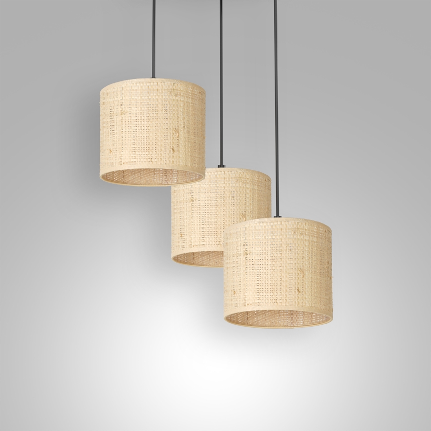 Lustr na lanku RATTAN 3xE27/60W/230V ratan