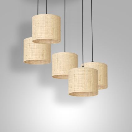 Lustr na lanku RATTAN 5xE27/60W/230V ratan