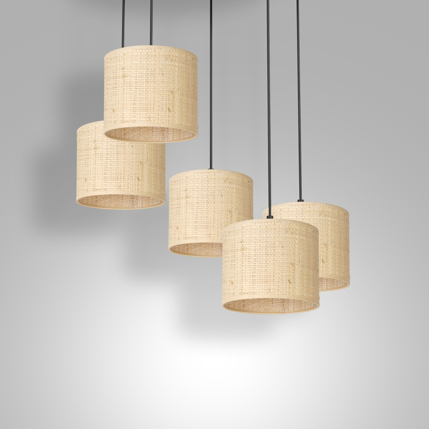 Lustr na lanku RATTAN 5xE27/60W/230V ratan