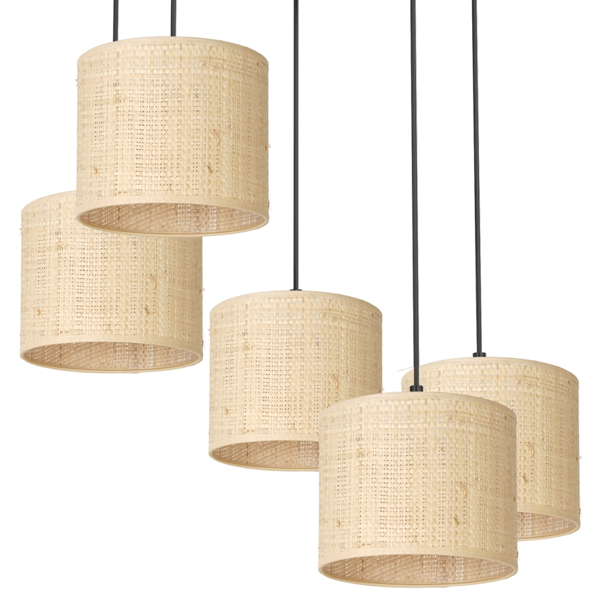Lustr na lanku RATTAN 5xE27/60W/230V ratan