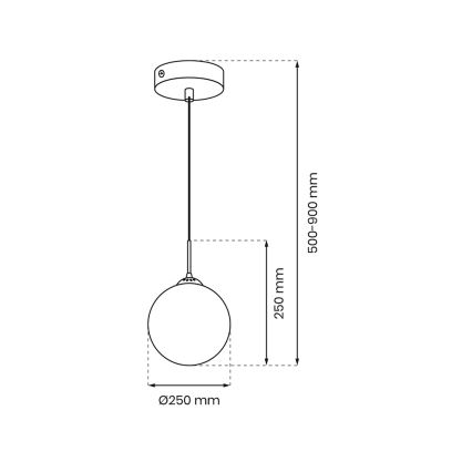 Lustr na lanku REFLEX 1xE27/60W/230V pr. 25 cm