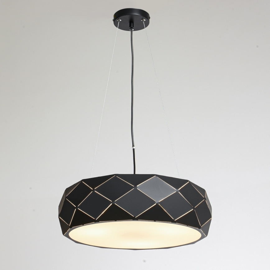 Lustr na lanku REUS 3xE27/40W/230V pr. 47 cm černá