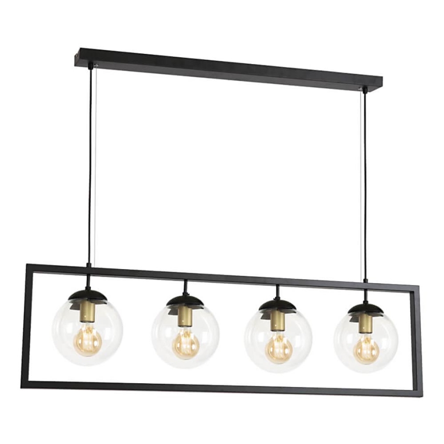 Lustr na lanku REY 4xE27/7W/230V černá
