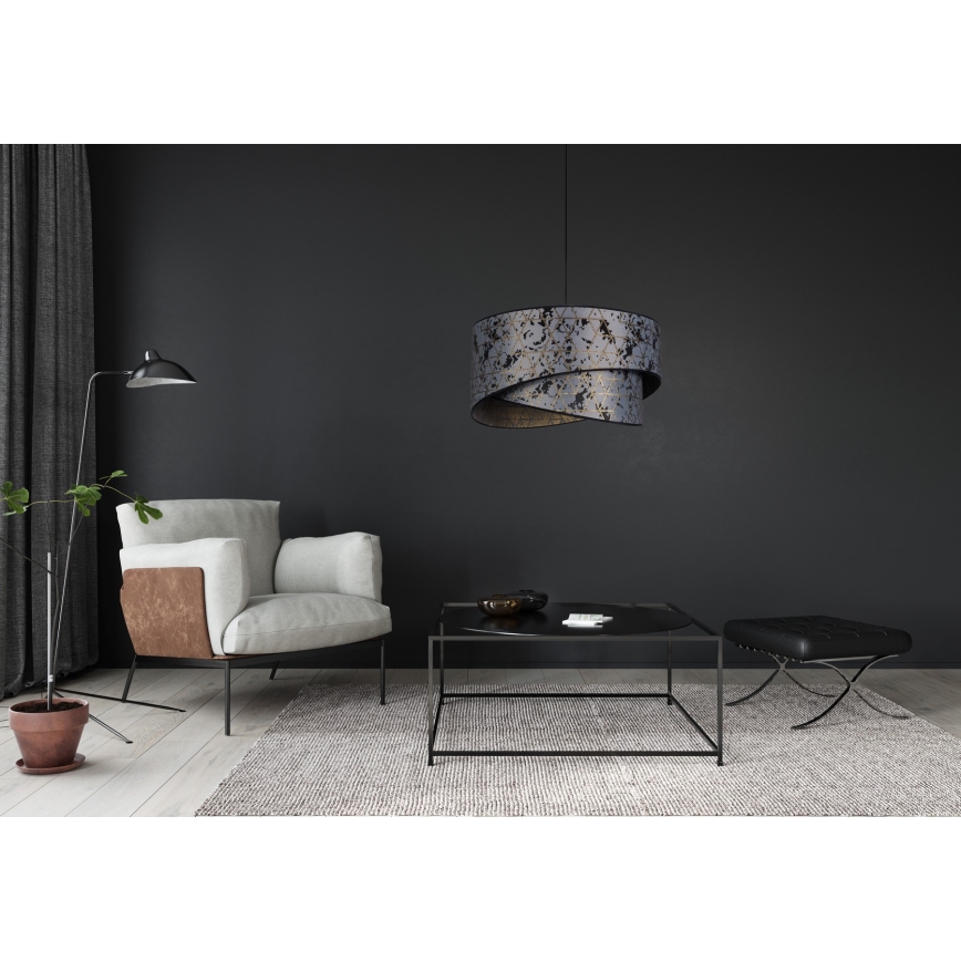 Lustr na lanku REZO 1xE27/60W/230V šedá