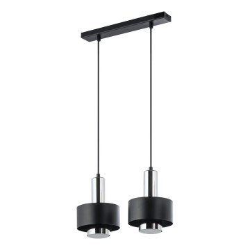 Lustr na lanku RIF LUX 2xGX53/12W/230V černá/lesklý chrom
