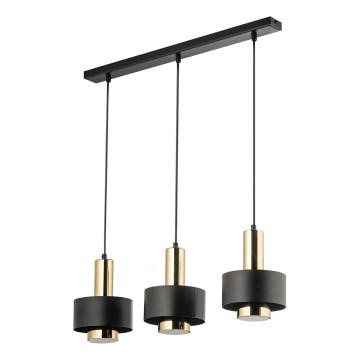 Lustr na lanku RIF LUX 3xGX53/12W/230V černá/zlatá