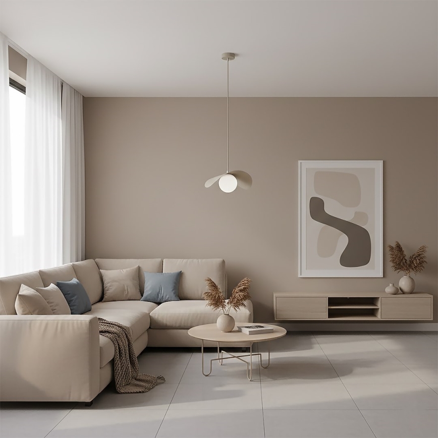 Lustr na lanku RITUAL 1xG9/8W/230V béžová