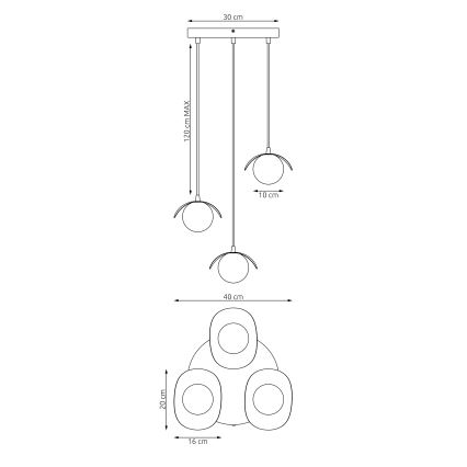 Lustr na lanku RITUAL 3xG9/8W/230V bílá