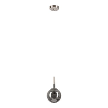 Lustr na lanku ROLLO 1xE14/5W/230V matný chrom/kouřová