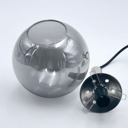 Lustr na lanku ROLLO 1xE14/5W/230V matný chrom/kouřová
