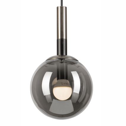 Lustr na lanku ROLLO 1xE14/5W/230V matný chrom/kouřová