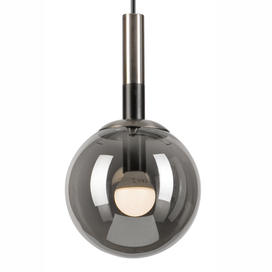 Lustr na lanku ROLLO 1xE14/5W/230V matný chrom/kouřová