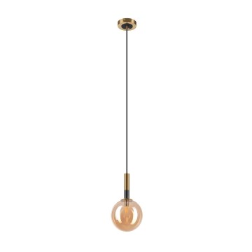 Lustr na lanku ROLLO 1xG9/5W/230V zlatá/kouřová béžová