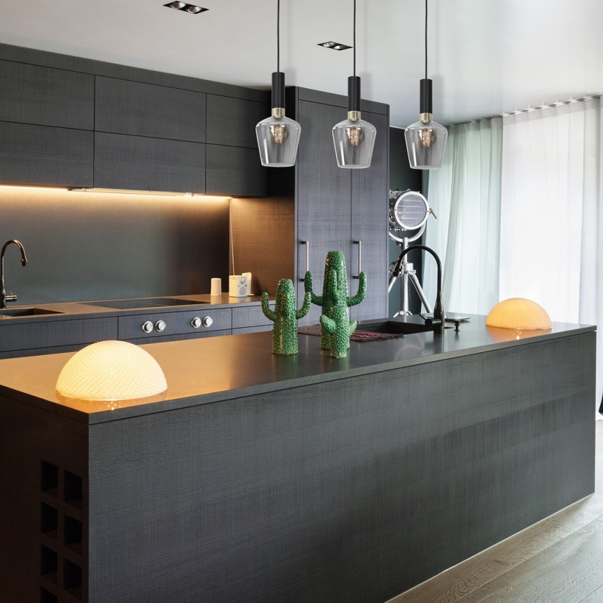 Lustr na lanku ROMA BLACK 3xE27/60W/230V