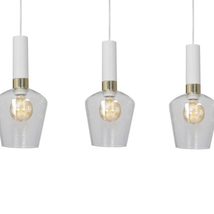 Lustr na lanku ROMA WHITE 3xE27/60W/230V