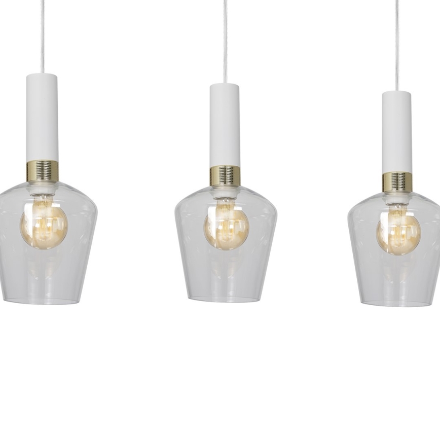 Lustr na lanku ROMA WHITE 3xE27/60W/230V