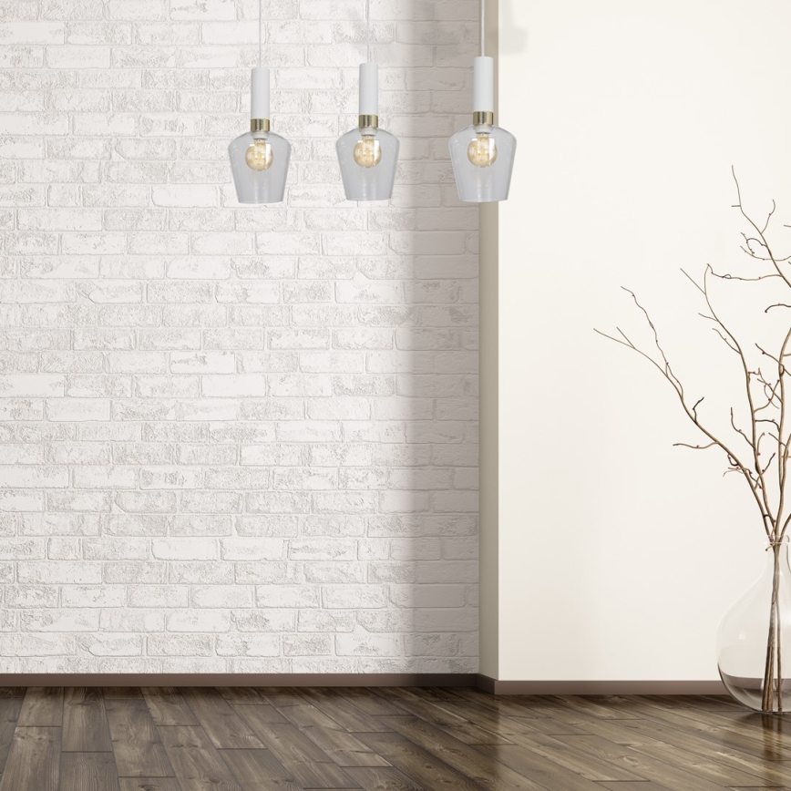 Lustr na lanku ROMA WHITE 3xE27/60W/230V