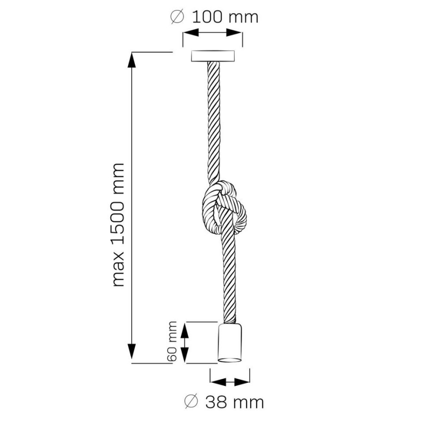 Lustr na lanku ROPE 1xE27/12W/230V