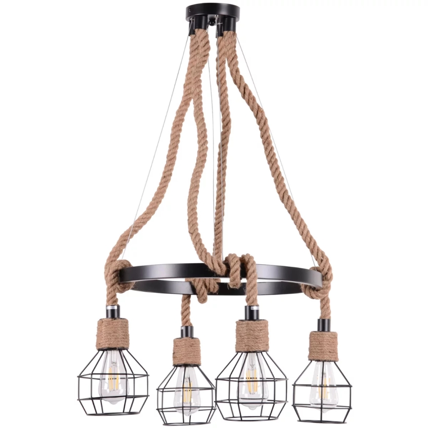 Lustr na lanku ROPE ALEGRA 4xE27/10W/230V