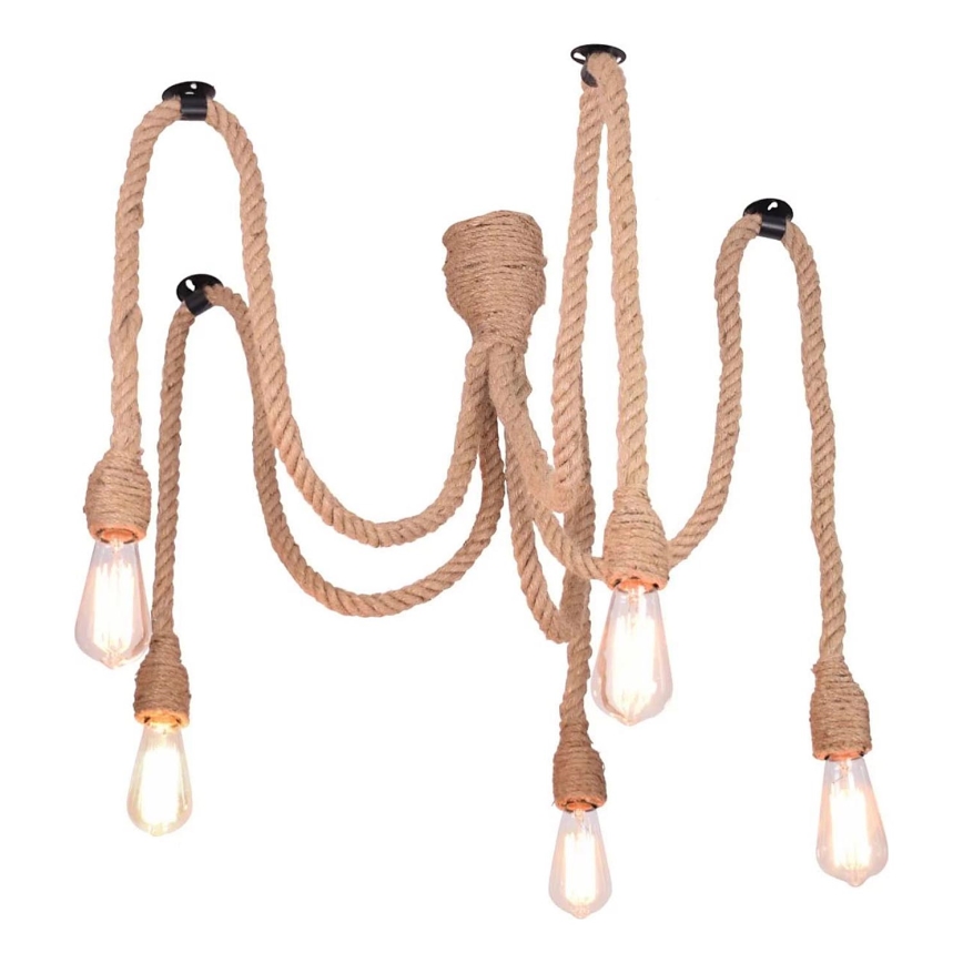 Lustr na lanku ROPE CASA 5xE27/12W/230V pavouk