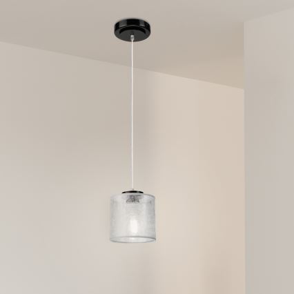 Lustr na lanku ROSA 1xE27/60W/230V černá/šedá