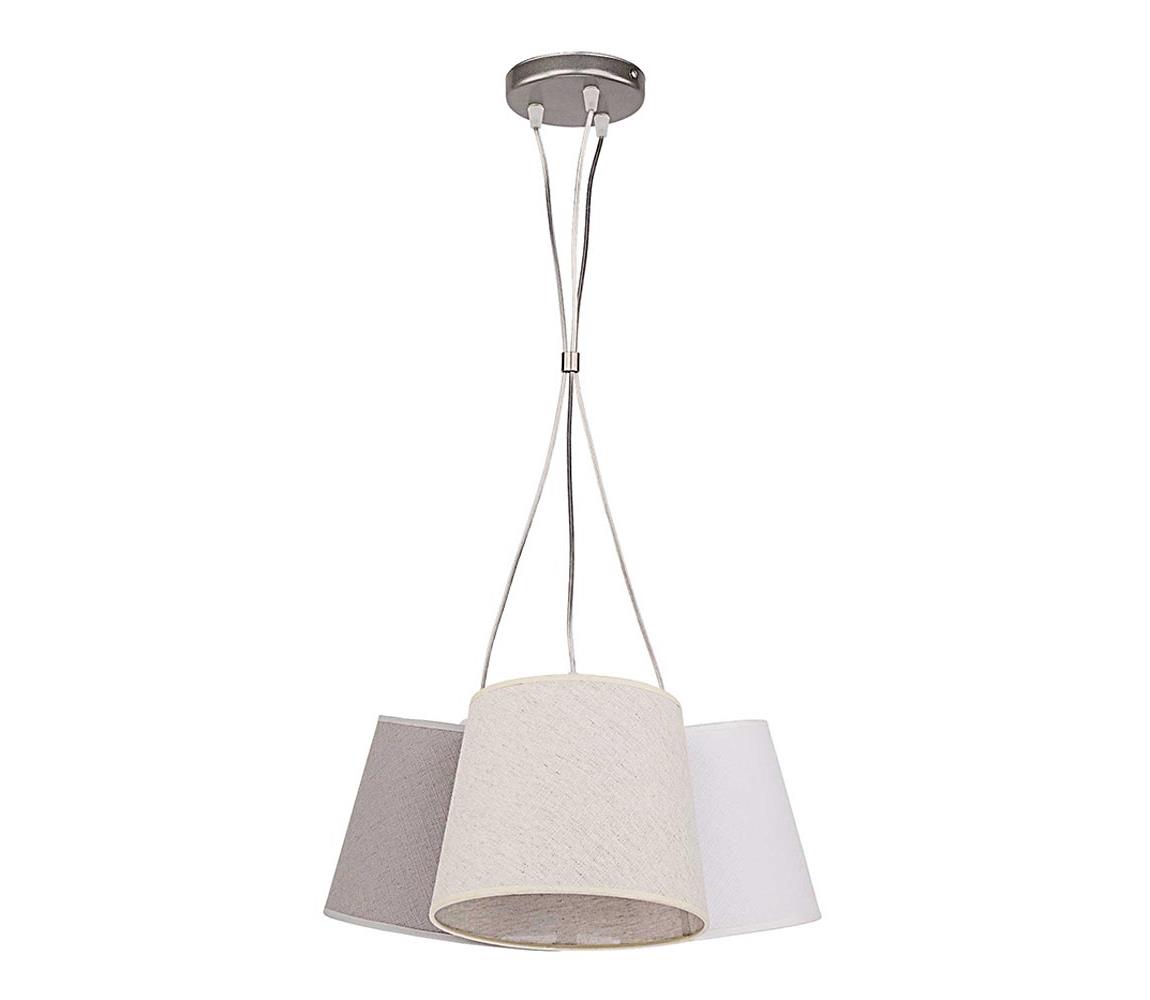 Duolla Lustr na lanku ROSSA 3xE27/40W/230V šedá/bílá DU8347