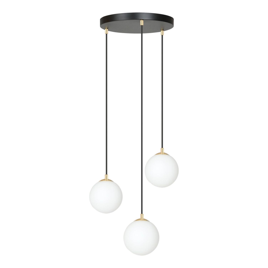 Lustr na lanku ROYAL 3xE14/10W/230V pr. 30 cm černá