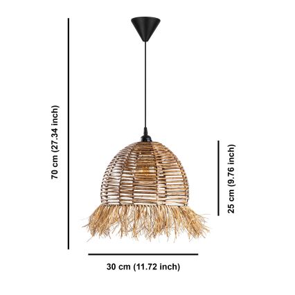 Lustr na lanku RUYO 1xE27/40W/230V hnědá